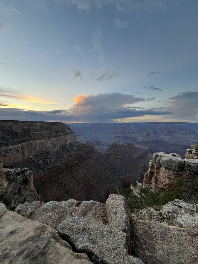 Sunset light over the Grand Canyon