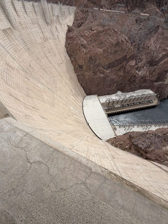 The curved face of Hoover Dam